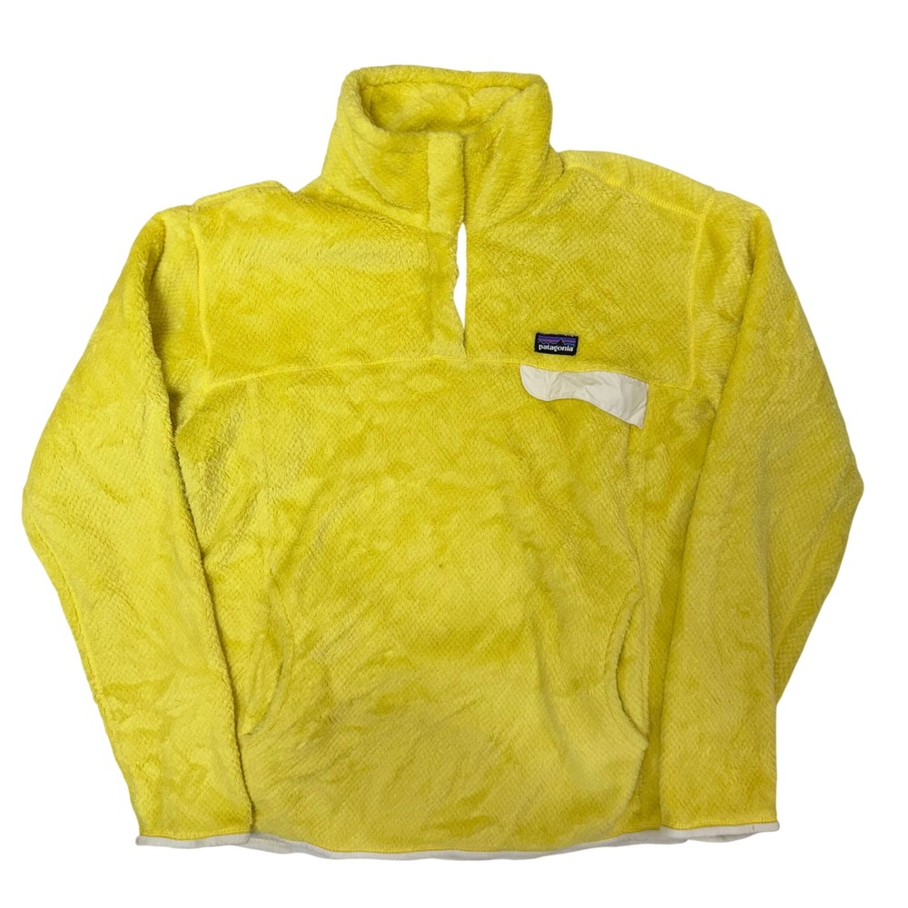 Patagonia Re-Tool Snap-T Pullover Yellow Fleece Jacket Womens XL
